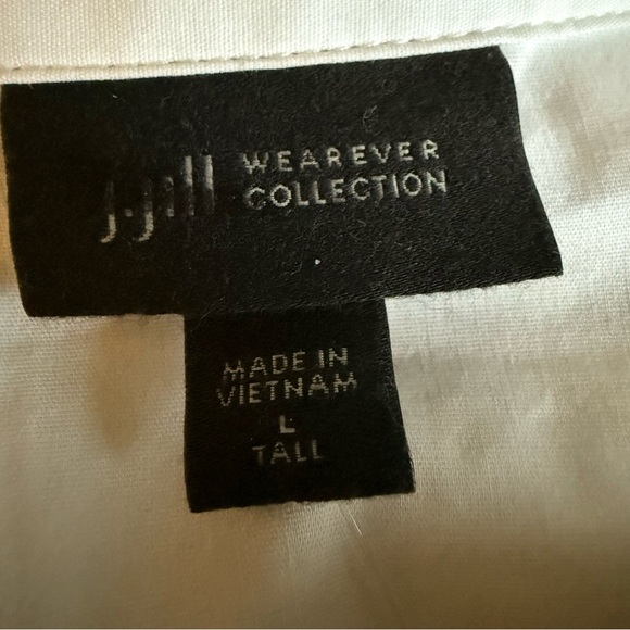 J Jill womens white long-sleeve shirt cinched front Size LT business casual - Picture 7 of 10